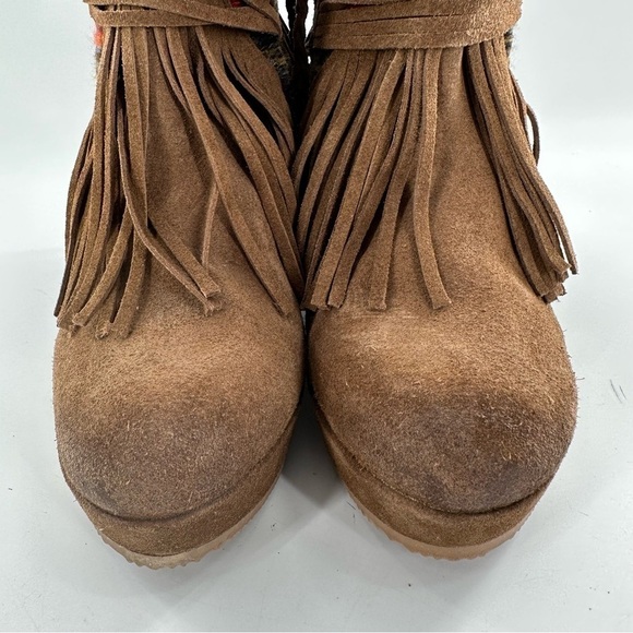 Naughty monkey trixie ankle booties 10 brown suede boho tribal western boots - Picture 7 of 15
